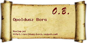 Opoldusz Bors névjegykártya